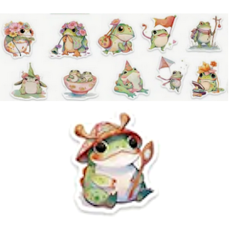 Cute Fat Frog Stickers 10's - Sold Assorted 